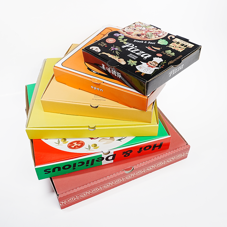 Low price custom printing logo foldable corrugated packaging paper pizza box fast food delivery box