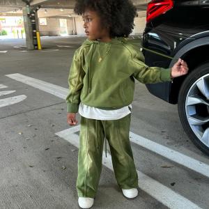 Wholesale Custom Logo Cotton Puff Print Kids Sweat Pant And Hoodie Set Children Tracksuit from china suppliers