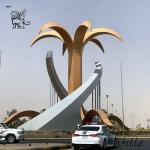 Huge Stainless Steel Sculpture Urban Saudi Arabia 2030 Future City Building