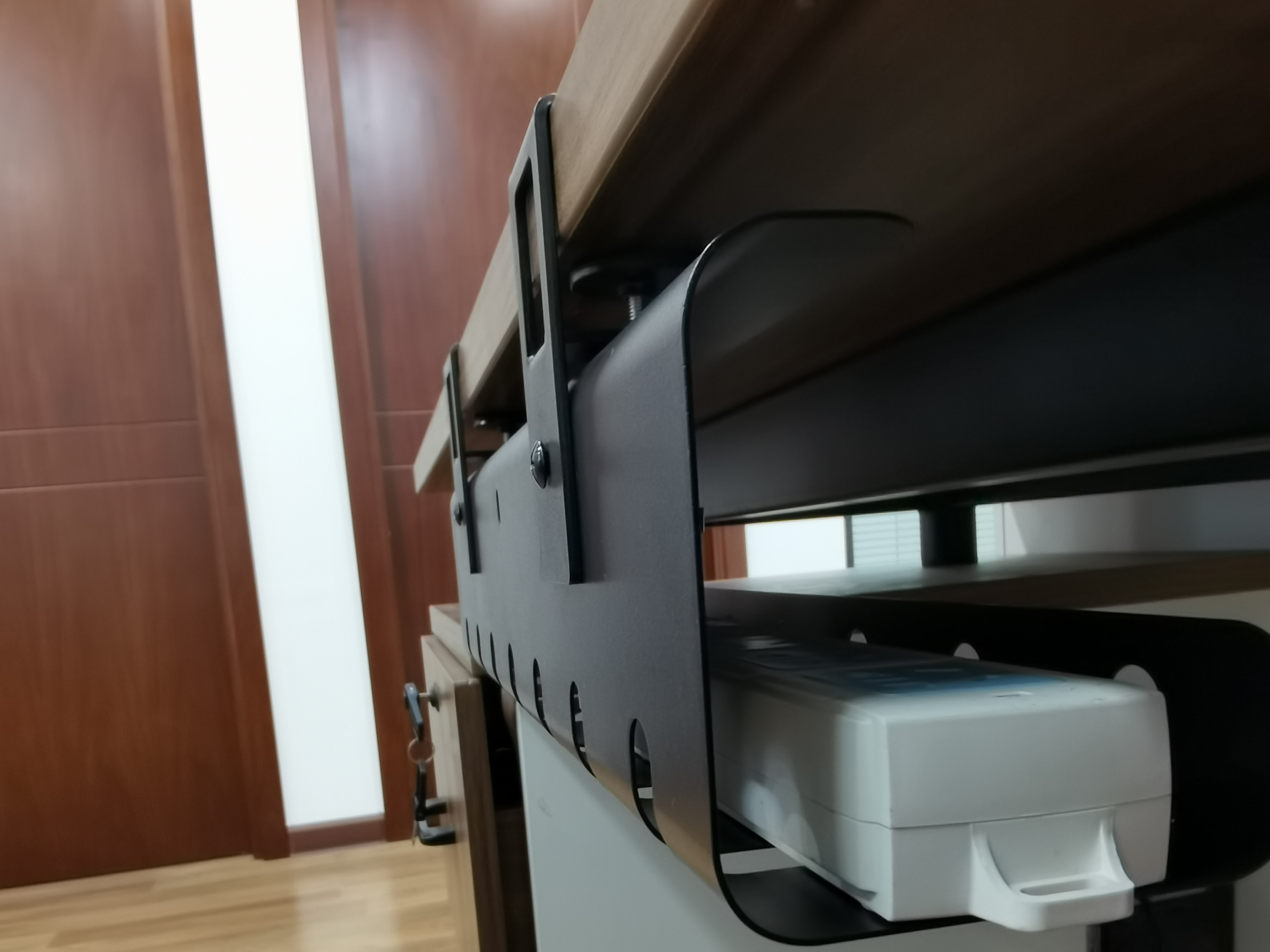 Removable C Clamp Mount Under Desk Cord Raceway for 16-inch Computer Cable Management