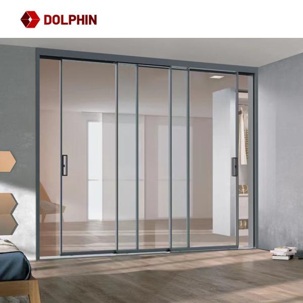 Aluminium Semi-Automatic Sliding Door Soundproof Interio Room Dividers Bath