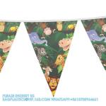 Cartoon Jungle Animal Disposable Tableware Sets Party Supplie For Kid Birthday