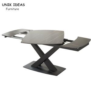 Wholesale Marble Extendable Dining Table And Chairs Set Modern Nordic Black Adjusted 200cm from china suppliers