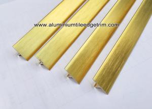 Wholesale T20 T Shaped Aluminum Extrusion Decorative Profiles / Strips For Door Brushed Gold from china suppliers