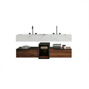 Wholesale Custom LED Waterproof Bathroom Mirror Cabinet Waterproof Modern Wall Mount Vanity from china suppliers