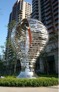 Wholesale Outdoor Stainless Steel Art Sculptures Flower Bud Polished Mirror Surface from china suppliers