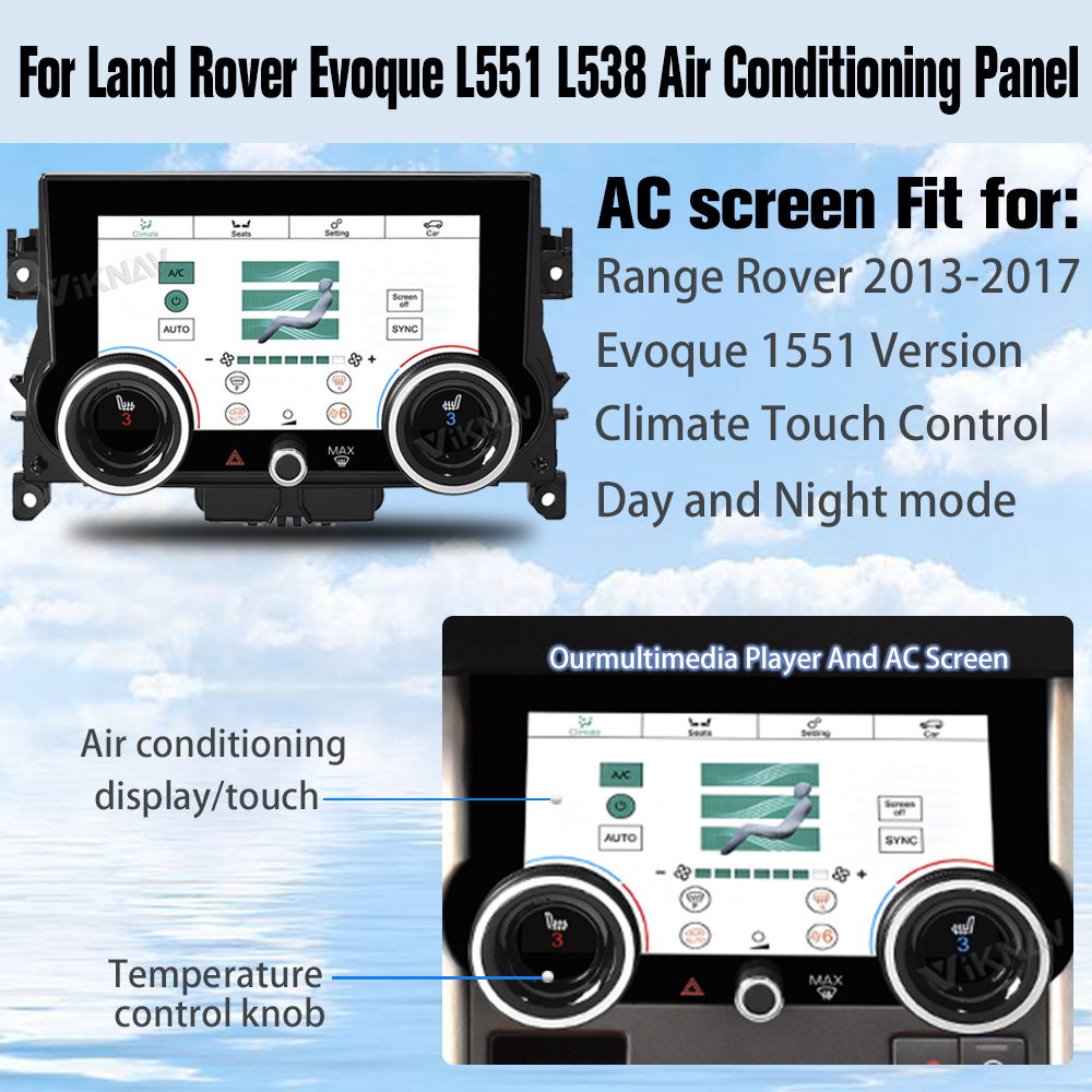 Viknav Car Radio For Land Rover Evoque L551 L538 (2012-2018) 10.25 inch With AC Air Conditioning Panel Climate Control