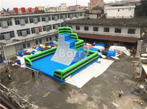 Wholesale Green Outdoor Inflatable Climbing Wall Obstacle Course With Bottom Mat from china suppliers