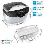 Skymen 2.5L Ultrasonic Gun Parts Cleaner 120W Stainless Tank Ultrasonic Coin
