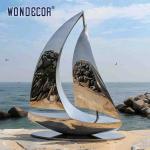 Outdoor Garden Park Large Abstract Forged Metal Sculpture Sailor Stainless Steel