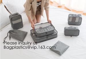 Wholesale Custom Private Logo Travel Accessories Laundry Pouch 4pcs Packing Cubes Set Compression Travel Cubes, bagease, bagplasti from china suppliers