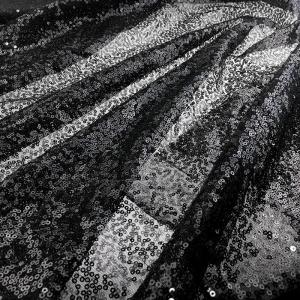 Wholesale 110-150gsm Black Tulle Polyester Metallic Sequin Fabric for Garment from china suppliers