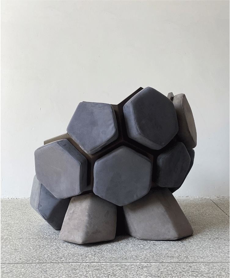 New Designer Creative Molecular Ball Sofa Chair With Velvet Fabric