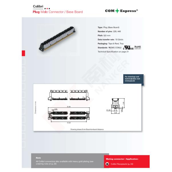 Medical Industrial Board To Board Connector Plug COM Express Connectors