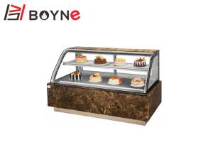 China Countertop Glass Cake Showcase Chiller , 2Layer Cake Arc Shape Shop Display Counters on sale