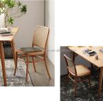 Durable Modern Design Style Wooden Rattan Backrest Leisure Rattan Dinning Chair