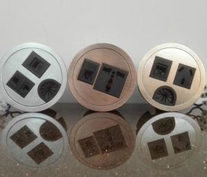 Wholesale Round Conference Table Socket / Zinc Alloy Desktop Power Sockets from china suppliers