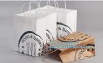 fast food packaging grcoery brown kraft paper shopping carry bags with handles
