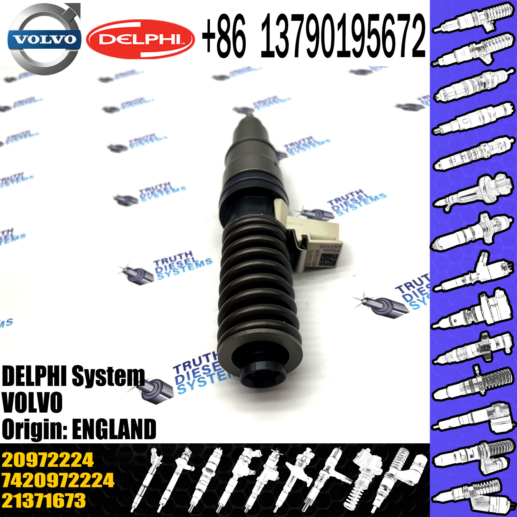 Fuel injector BEBE4D24002 RVI 7421340612 7420972224 VOL 21371673 9021371673 21340612 85003264 20972224 For VOL MD13