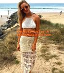 Women Knit Crochet Skirts Hollow Out Double Layer Long Skirt Women Midi Skirts
