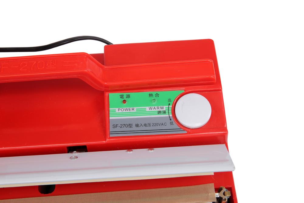 27cm SF-270 Red Color Manual Plastic Hand Press Sealer for Sealing Machine Performance
