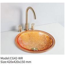Transparent Vessel Art Wash Hand Basin Round Bathroom Clear Glass Counter Top