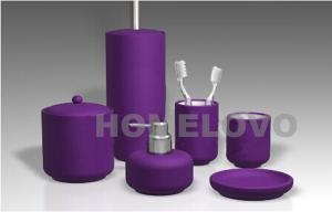 Wholesale Hotel Purple 6 piece Ceramic Bathroom Set with Soap Dish / Tumbler from china suppliers