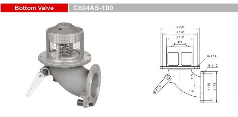 C804as-100 Bottom Emergency Shut Tank Truck Safety Valves