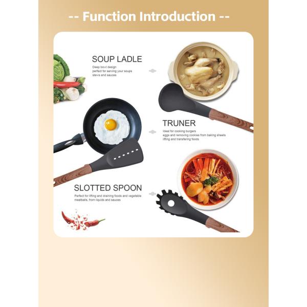 ISO9001 Certified Non-stick Cookware Set with Wooden Finish Handle and Kitchen Utensils