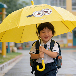 34 Inch Yellow Children's Umbrella Lightweight Automatic Open Umbrella