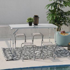Wholesale 3 Position Aluminum Folding Outdoor Bar Table And Stools Camping Table And 4 Chairs from china suppliers