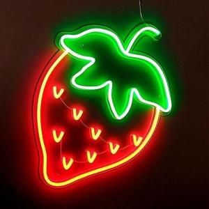 Wholesale 12V Plug Power Supply Red Strawberry Drop Shipping Custom Logo Neon Light Wedding Sign from china suppliers