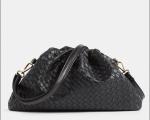 Fake Real Leather Dumpling Clutch Bag 10cm Womens Black Clutch Purse