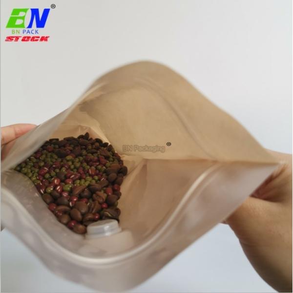 Laminated Pe Recyclable Food Bags Flat Bottom With Pocket Zipper