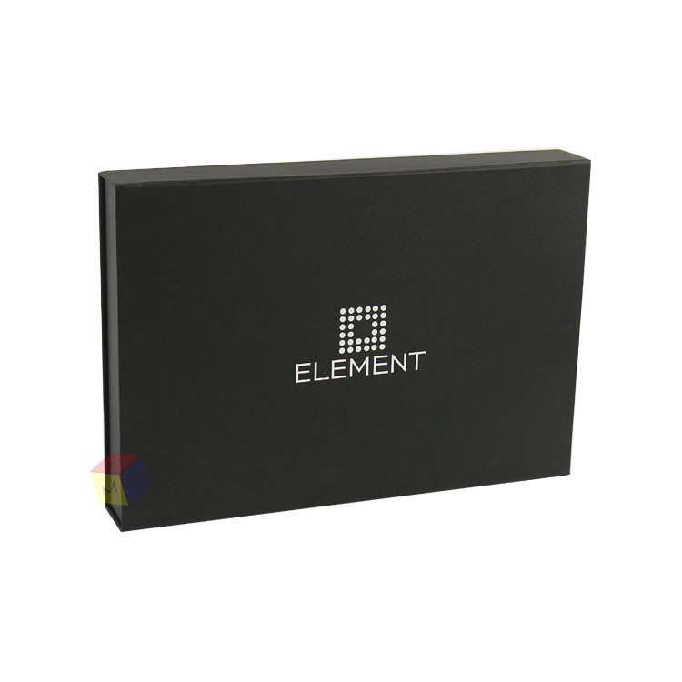 Hard Cardboard Magnetic Closure Gift Box Black Custom Logo Offset Printing