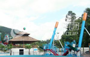 Wholesale 12.5m Height Cannon Ball Fiberglass Water Slides 180 Riders / H Capacity , 25m*7m Floor Space from china suppliers