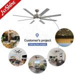 64 Inches Brush Nickel Ceiling Fan With Dimmable Light High Speed