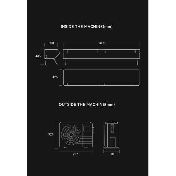 Primst Split Air Conditioner Wall Mounted with R32 Variable Frequency and 2000W Power