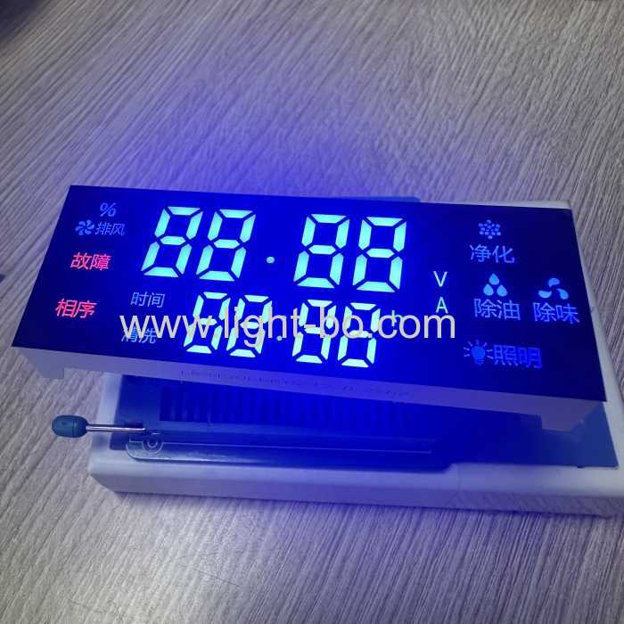 Customized 7 Segment LED Display Common anode Ultra Red/Blue for Gas Cooker Controller