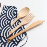 LFGB Wooden Bamboo Cutlery Set Including Spoon Fork Knife