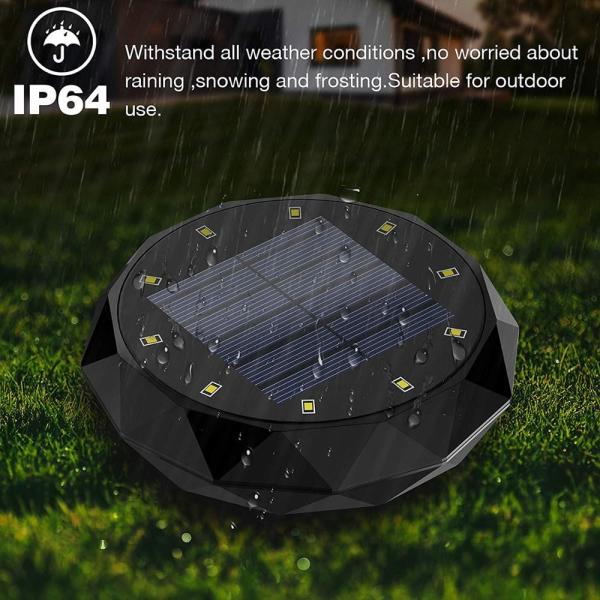 8 LEDs Solar Powered LED Ground Lights Automatic Induction High Brightness