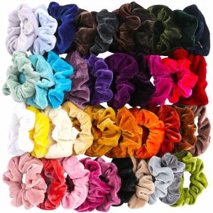Wholesale Solid Color Elastic Velvet Hair Tie , 6cm 0.03kg Medium Velvet Scrunchie from china suppliers