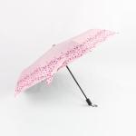 3 fold pink princess uv sun hand umbrella with ful color printing