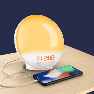 Acrylic RGB Sunrise Simulation Alarm Clock FM Radio Natural Wake Up Light