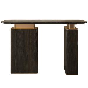 Wholesale Walnut Veneer Black Console Table With Marble Top Living Room Furniture from china suppliers