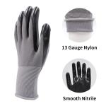 13 Gauge Gray Nylon Work Gloves , Abrasion Resistant Non Slip Work Gloves