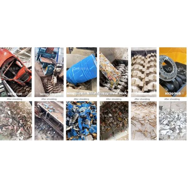 Double Shaft Scrap Metal Shredder with 6400×2700×3500 mm Size 2000×1490 mm Feed Inlet and 600 mm Blade Diameter