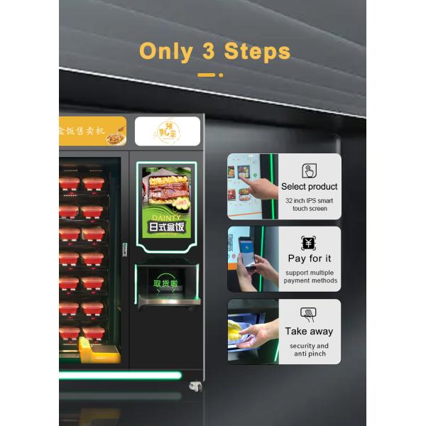 Commercial Automatic Fast Food Box Lunch Bread Sandwiches Vending Machine Hot Food Vending Machines