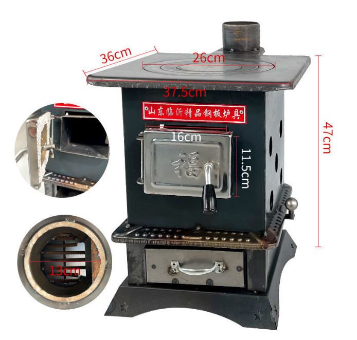 Domestic Heating Stove Burning Coal Indoor Burning Coal Block Burning Carbon Stove In Winter
