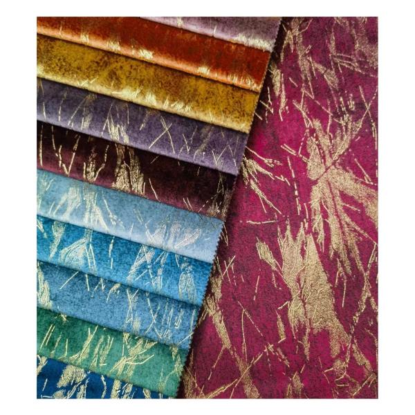 100% Polyester Soft Knitted Fabric Holland Velvet Print With Embossed Style